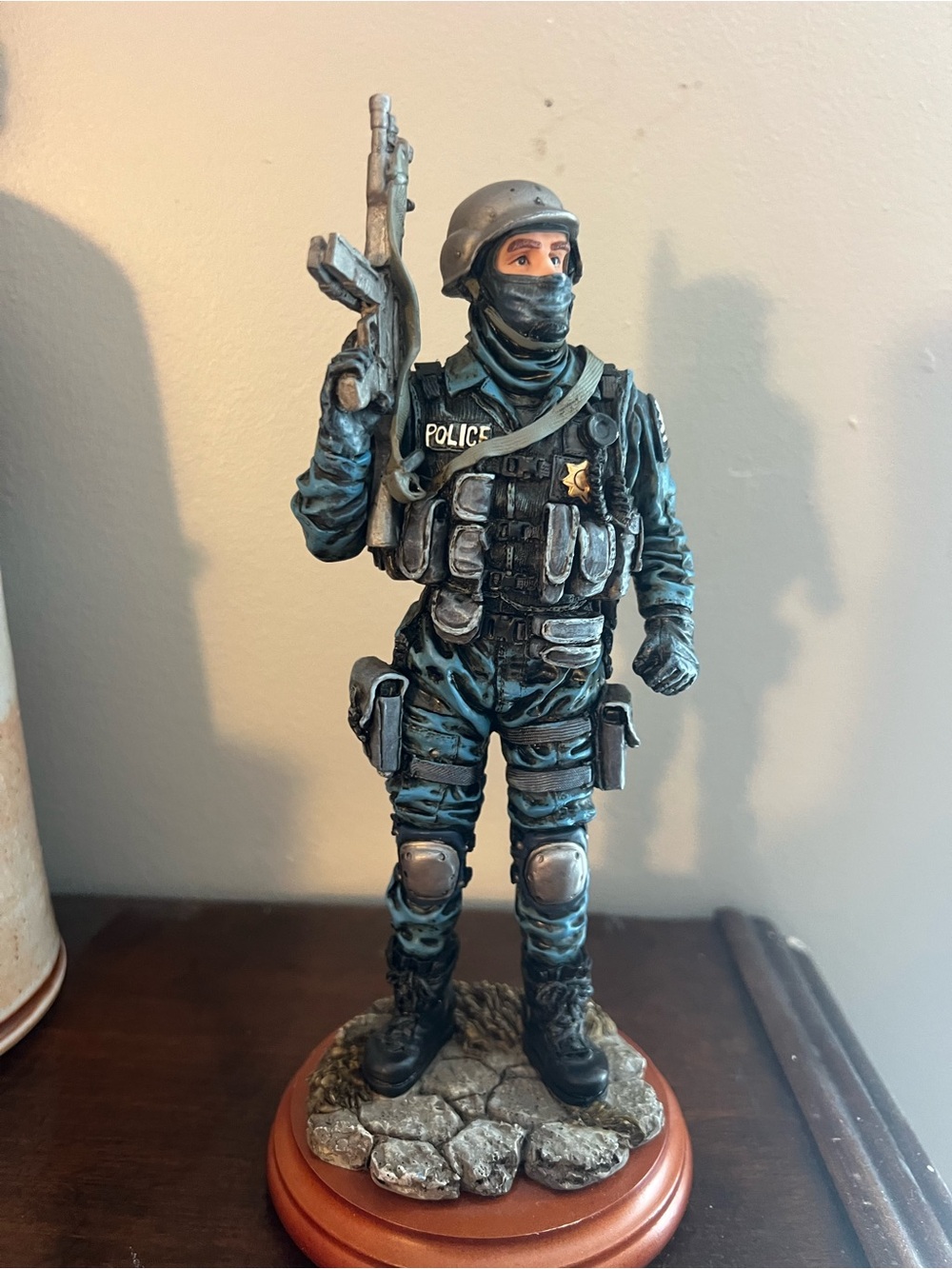Blue Hats of Bravery Police Tactical Sculpture – Blue & Black Statue 1998